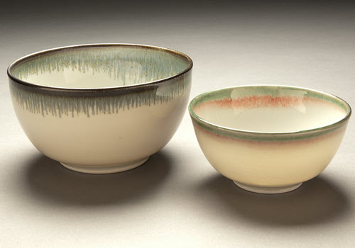 high fire clay bodies into porcelain bowls